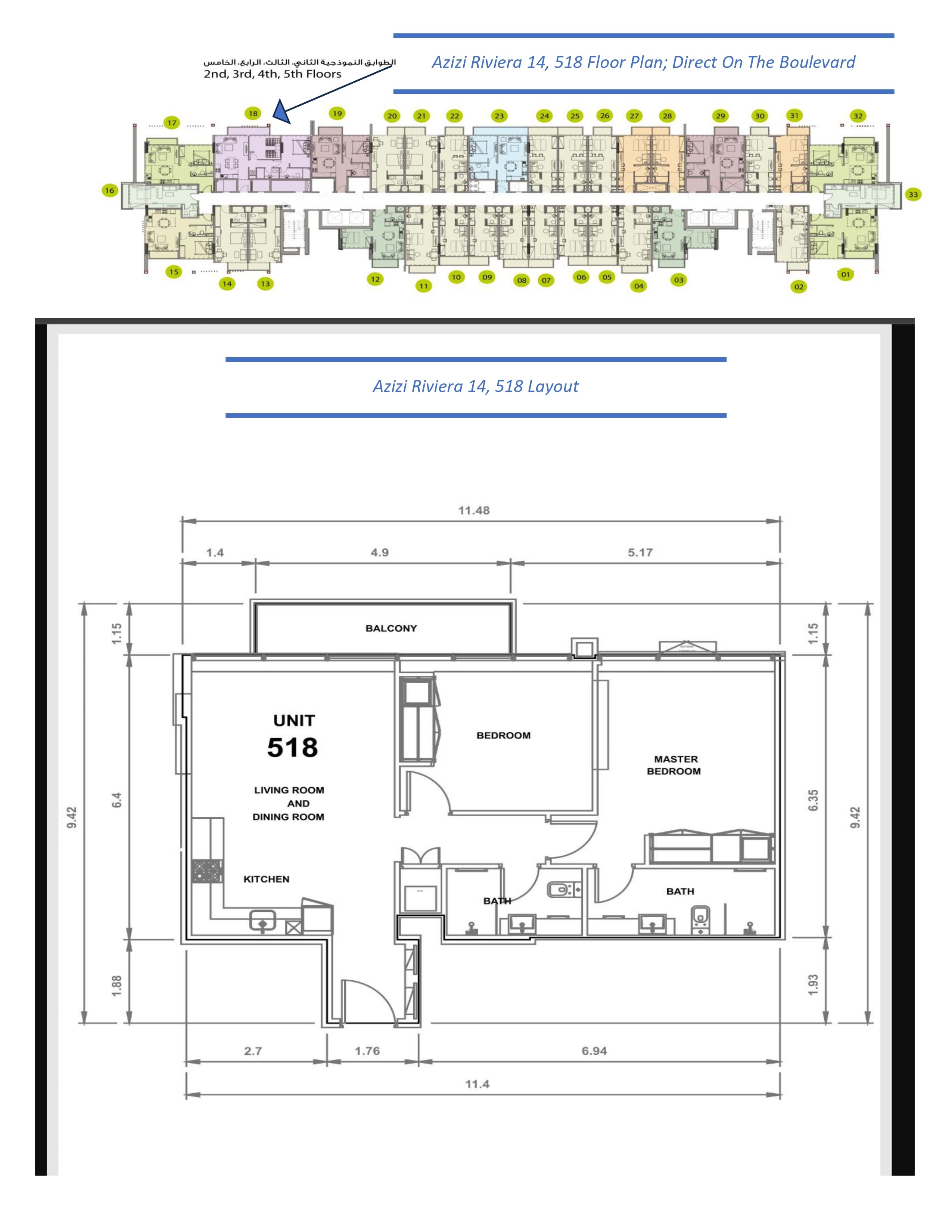 Azizi Riviera 14 Unit 518 floor plan